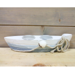 Generico-Shop-Complementi D'Arredo-Linea Mare-Barchetta porta Tealight h 6,5 x 25 x 5,5 cm legno-100