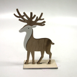 Generico-Shop-Natale-Decorazioni Natalizie-Cervo in Legno e Ceramica H 16 Naturale/Bianco 10x5x16-100