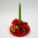 Generico-Shop-Natale-Centri Tavola di Natale-Centrotavola Piatto rosso candela conica H 25 Ø 18 cm-100