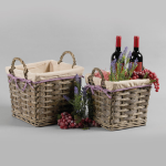 Generico-Shop-Contenitori Decorativi-Cesteria-Set 2 ceste 30x30x29 - 25x25x25  cm con stoffa-100