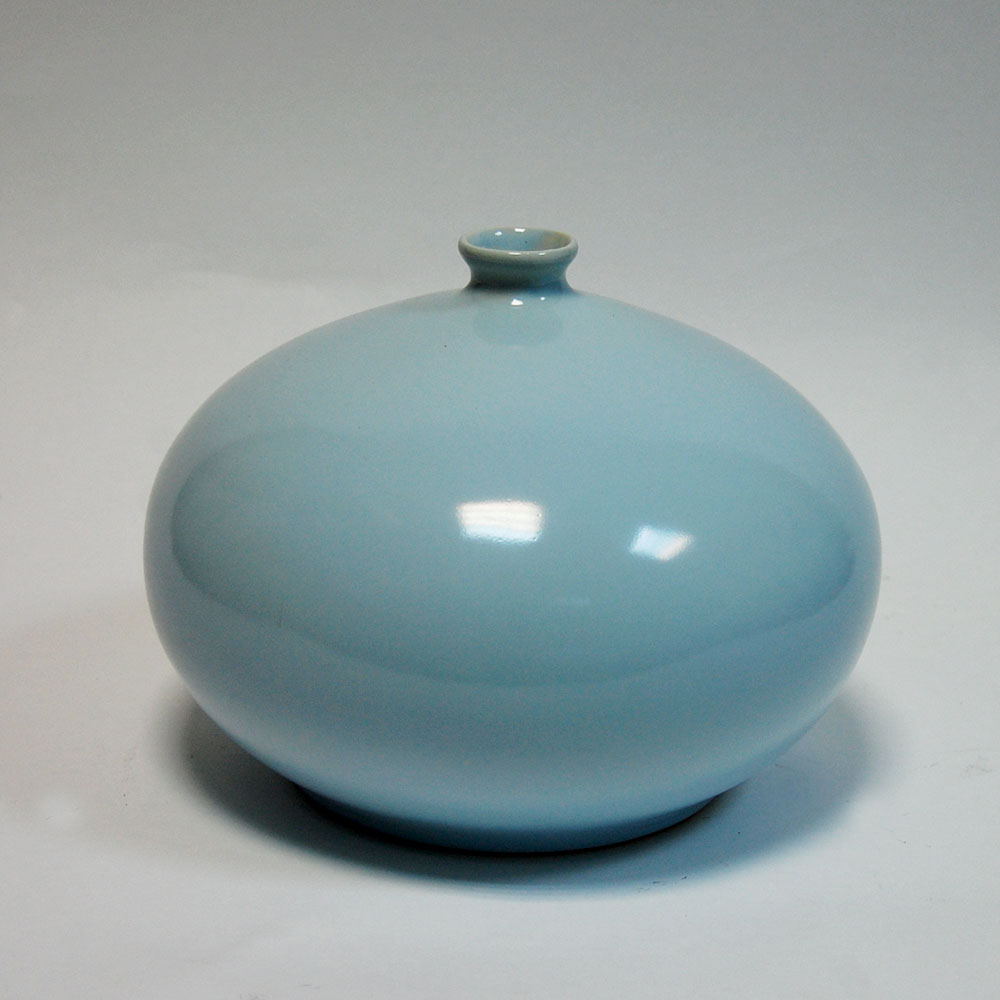 Generico-Shop-Contenitori Decorativi-Ceramica-Boccia in ceramica azzurra h 18 cm-100